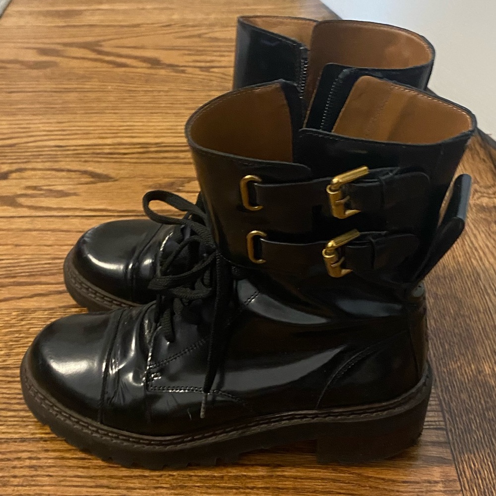 See by Chloe patent leather combat boots